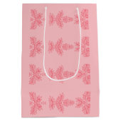 Made with Love with peach floral motif Medium Cadeauzakje (Achterkant)