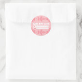 Made with Love with peach floral motif Ronde Sticker (Tas)