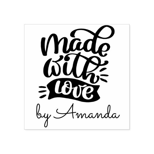 Made with Love Wood Art Stamp Rubberstempel (Afrduk)