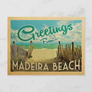 Madeira Beach Briefkaart Vintage Travel