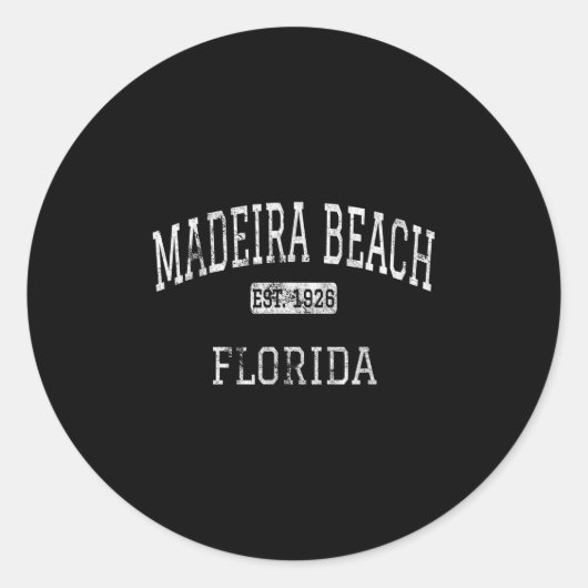 Madeira Beach Florida FL Vintage Ronde Sticker (Voorkant)