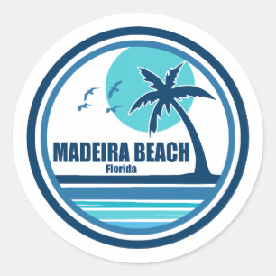 Madeira Beach Florida Palm Tree Vogels Ronde Sticker