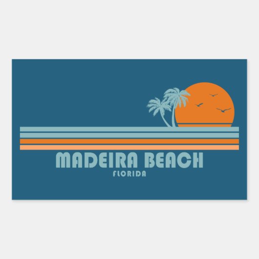Madeira Beach Florida Sun Palmbomen Rechthoekige Sticker (Voorkant)