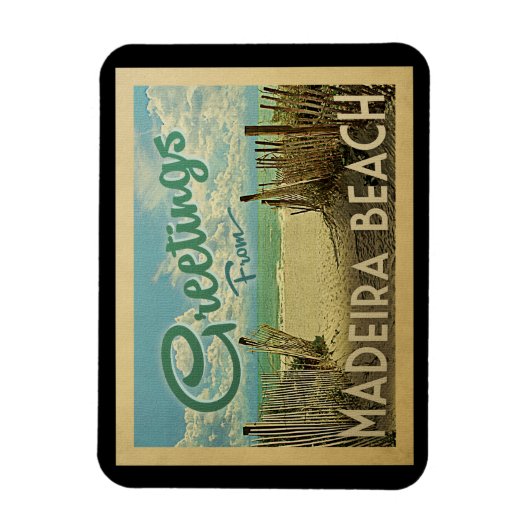 Madeira Beach Vintage Travel Magneet (Verticaal)