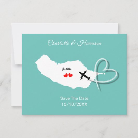 Madeira bruiloft bestemming Save the date (Voorkant)