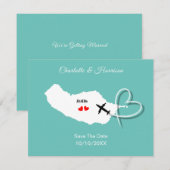 Madeira bruiloft bestemming Save the date (Voorkant / Achterkant)