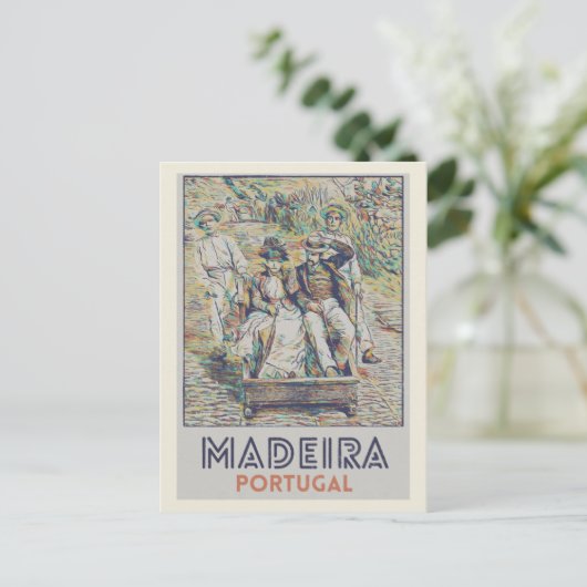 Madeira carreiros do monte illustration Portugal Briefkaart (Staand voorkant)