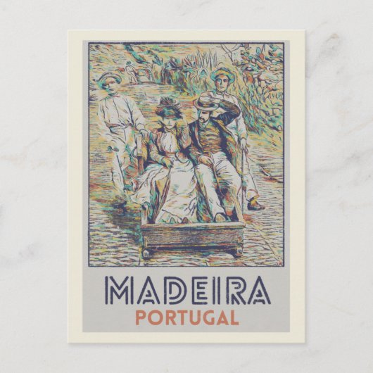 Madeira carreiros do monte illustration Portugal Briefkaart (Voorkant)