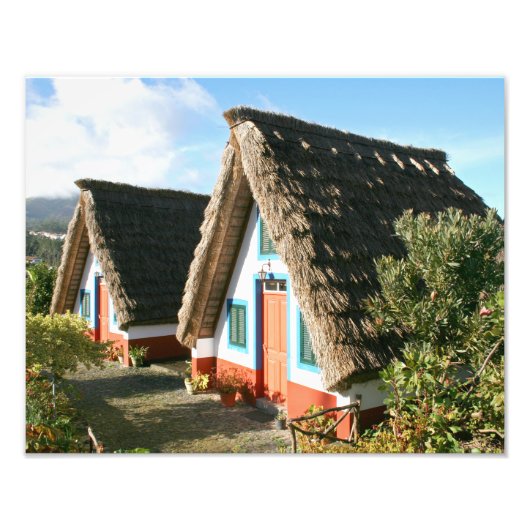 Madeira Eiland foto met Santana's Typische Huizen Afdruk (Voorkant)