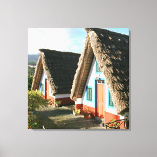 Madeira Eiland foto met Santana's Typische Huizen Canvas Afdruk