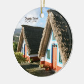 Madeira Eiland foto met Typische Huizen, Portugal Keramisch Ornament (Links)