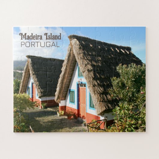 Madeira Eiland foto met Typische Huizen, Portugal Legpuzzel (Horizontaal)