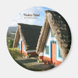 Madeira Eiland foto met Typische Huizen, Portugal Magneet