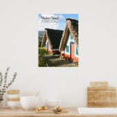 Madeira Eiland foto met Typische Huizen, Portugal Poster (Keuken)