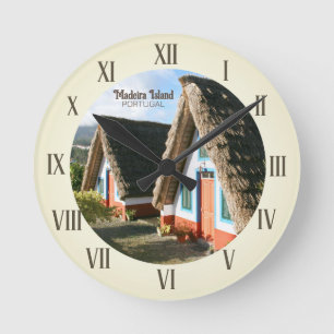 Madeira Eiland foto met Typische Huizen, Portugal Ronde Klok