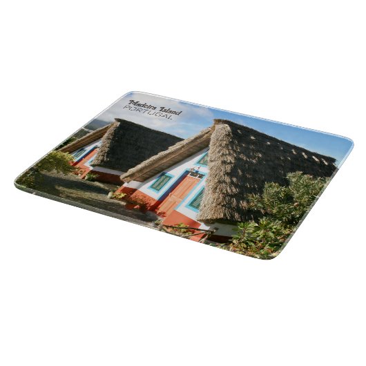 Madeira Eiland foto met Typische Huizen, Portugal Snijplank (Hoek)