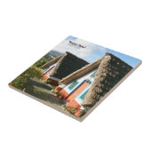 Madeira Eiland foto met Typische Huizen, Portugal Tegeltje (Zijkant)