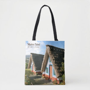 Madeira Eiland foto met Typische Huizen, Portugal Tote Bag