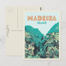 Madeira eilandvegetatie illustratie Portugal Briefkaart
