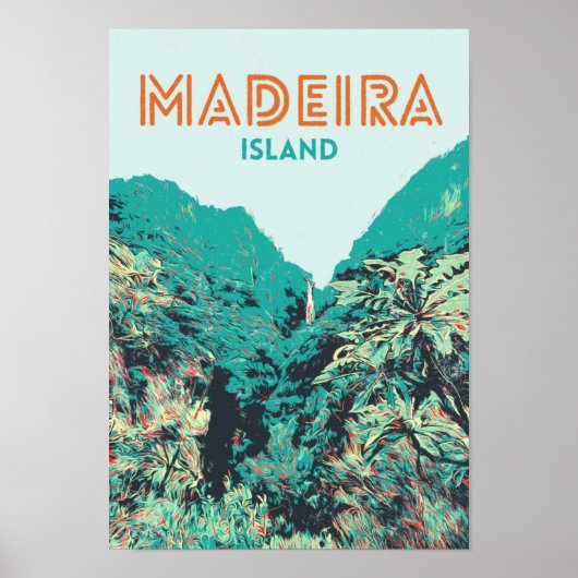 Madeira eilandvegetatie illustratie Portugal Poster (Voorkant)