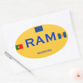 Madeira - Europese stijl Bumpersticker Ovale Sticker (Envelop)