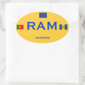 Madeira - Europese stijl Bumpersticker Ovale Sticker (Tas)