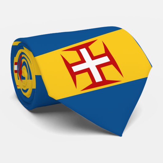 Madeira Flag Custom Mannen Stropdas (Opgerold)