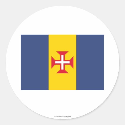 Madeira Flag Ronde Sticker (Voorkant)