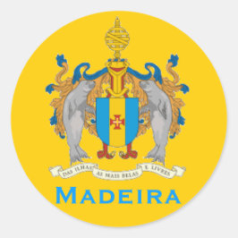 Madeira Flag Round Sticker