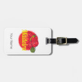 Madeira Hibiscus Bloem Eiland Portugal Souvenir Bagagelabel (Voorkant horizontaal)