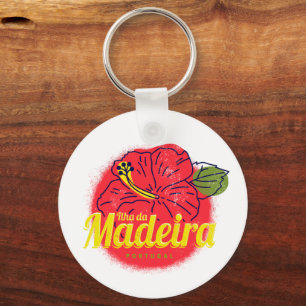 Madeira Hibiscus Bloemeneiland Portugal Souvenir Sleutelhanger
