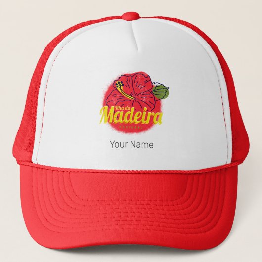 Madeira Hibiscus Bloemeneiland Portugal Souvenir Trucker Pet (Voorkant)