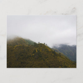 Madeira hills in misty clouds, moody nature briefkaart