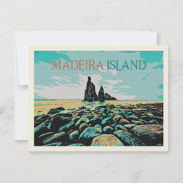 Madeira Island ribeira da Janela strand, Portugal Briefkaart