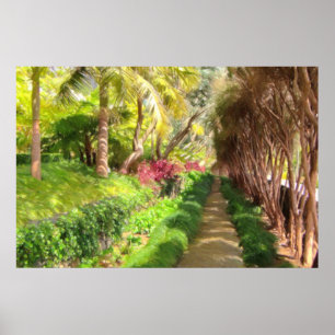 Madeira Island Sidewalk, een Garden Walk Poster