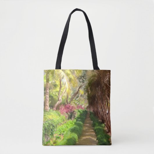 Madeira Island Sidewalk, een Garden Walk. Tote Bag (Voorkant)