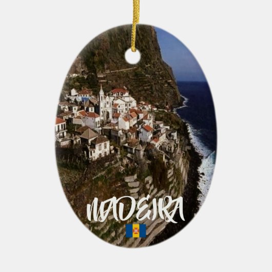 Madeira kerstversiering keramisch ornament (Voorkant)