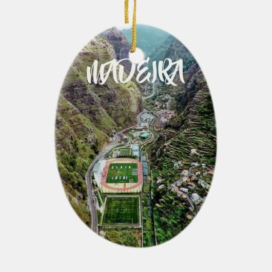 Madeira kerstversiering keramisch ornament (Achterkant)