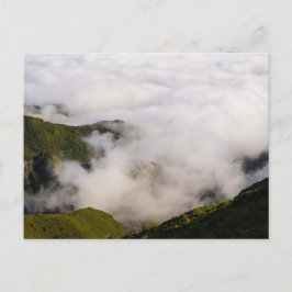 Madeira mountains in misty clouds, moody nature briefkaart