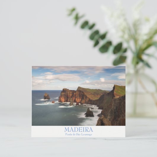 Madeira - Ponta de Sao Lourenco briefkaart met tek (Staand voorkant)