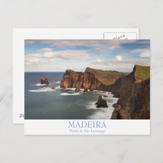 Madeira - Ponta de Sao Lourenco briefkaart met tek (Voorkant / Achterkant)