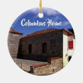 Madeira: Porto Santo-kerstversiering Keramisch Ornament (Achterkant)