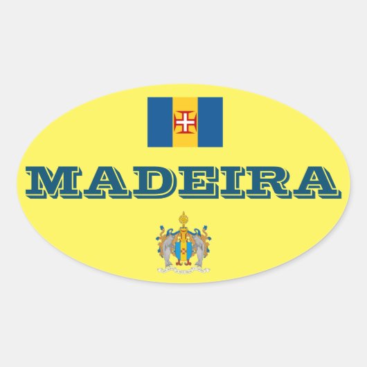 madeira (portugal) europese ovale stijl Sticker (Voorkant)