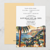 Madeira Portugal Huwelijksuitnodiging Retro Kaart (Voorkant / Achterkant)