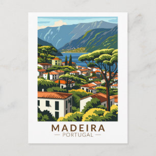 Madeira Portugal Island Travel Art Vintage Briefkaart