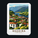 Madeira Portugal Island Travel Art Vintage Magneet<br><div class="desc">Madeira retro vector reisontwerp. Madeira,  een autonome regio van Portugal,  is een archipel bestaande uit 4 eilanden voor de noordwestkust van Afrika. Het staat bekend om zijn warme,  subtropische klimaat.</div>