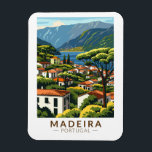 Madeira Portugal Island Travel Art Vintage Magneet<br><div class="desc">Madeira retro vector reisontwerp. Madeira,  een autonome regio van Portugal,  is een archipel bestaande uit 4 eilanden voor de noordwestkust van Afrika. Het staat bekend om zijn warme,  subtropische klimaat.</div>