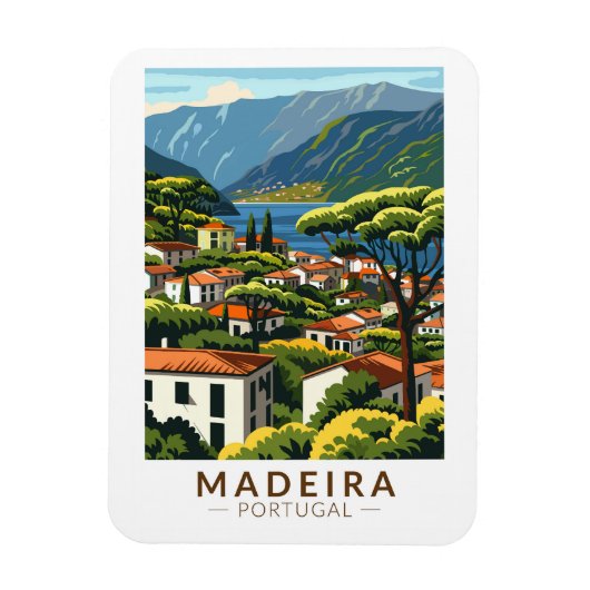 Madeira Portugal Island Travel Art Vintage Magneet (Verticaal)