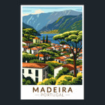Madeira Portugal Island Travel Art Vintage Poster<br><div class="desc">Madeira retro vector reisontwerp. Madeira,  een autonome regio van Portugal,  is een archipel bestaande uit 4 eilanden voor de noordwestkust van Afrika. Het staat bekend om zijn warme,  subtropische klimaat.</div>