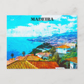 Madeira Portugal Panorama Uitzicht Illustratie Briefkaart (Voorkant)